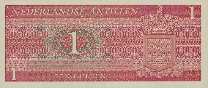 Back of Netherlands Antilles p20a: 1 Gulden from 1970