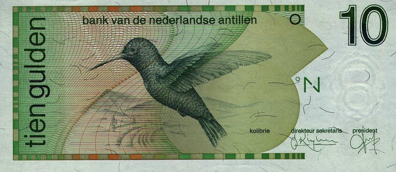 Front of Netherlands Antilles p23c: 10 Gulden from 1994