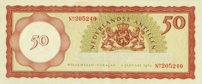 Back of Netherlands Antilles p4a: 50 Gulden from 1962