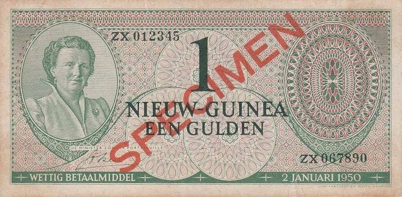 Front of Netherlands New Guinea p4s: 1 Gulden from 1950