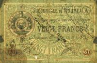p3 from New Caledonia: 20 Francs from 1874