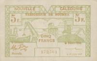 p58 from New Caledonia: 5 Francs from 1943