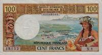 p63a from New Caledonia: 100 Francs from 1971