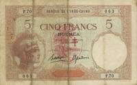 p4b from New Hebrides: 5 Francs from 1941