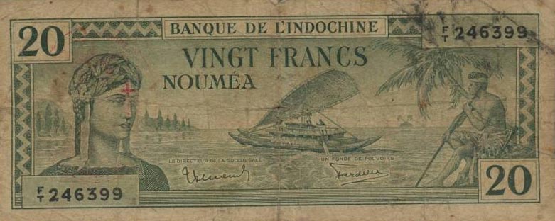 Front of New Hebrides p7: 20 Francs from 1945