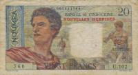 Gallery image for New Hebrides p8a: 20 Francs