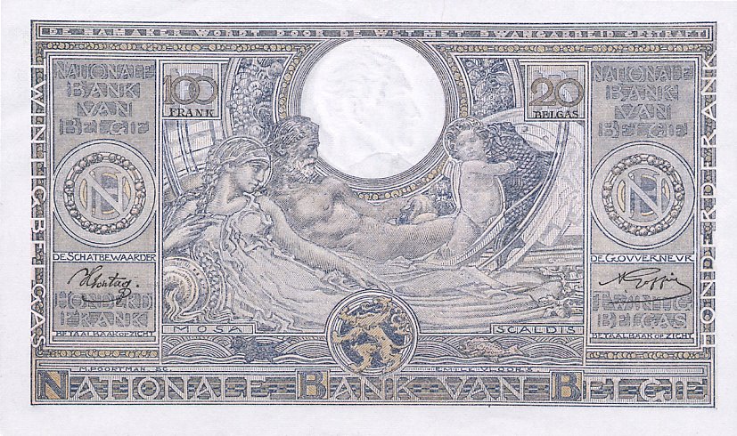 Back of Belgium p112: 100 Francs from 1941