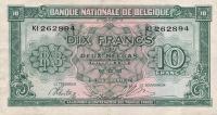 p122a from Belgium: 10 Francs from 1943