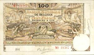 p79b from Belgium: 100 Francs from 1914