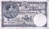 p93 from Belgium: 5 Francs from 1922