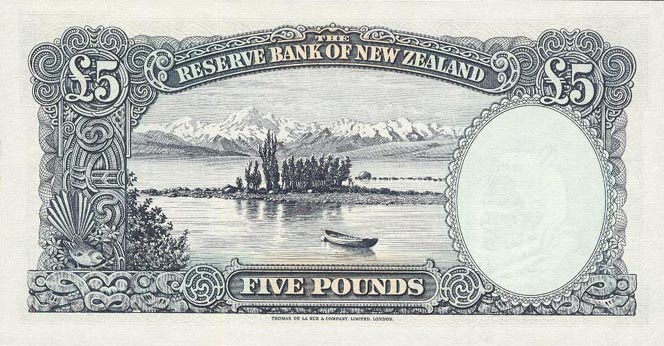 Back of New Zealand p160d: 5 Pounds from 1967