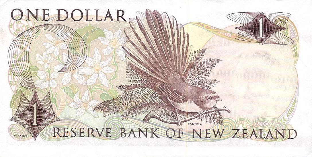 Back of New Zealand p163c: 1 Dollar from 1975