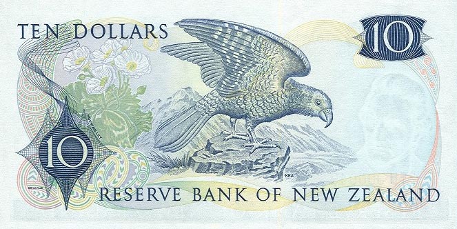 Back of New Zealand p166d: 10 Dollars from 1977