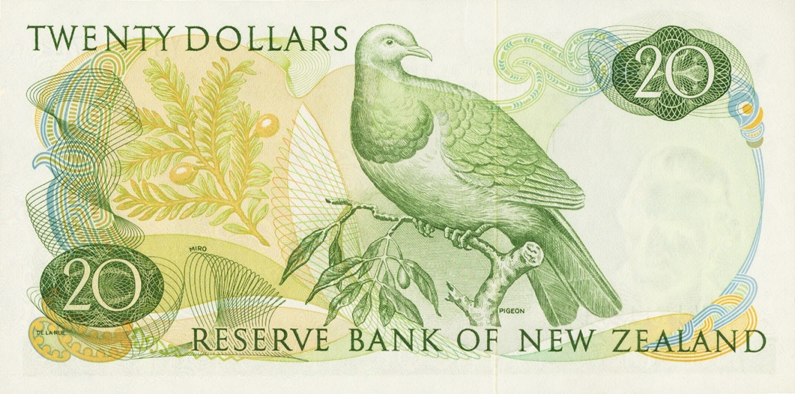 Back of New Zealand p167c: 20 Dollars from 1975