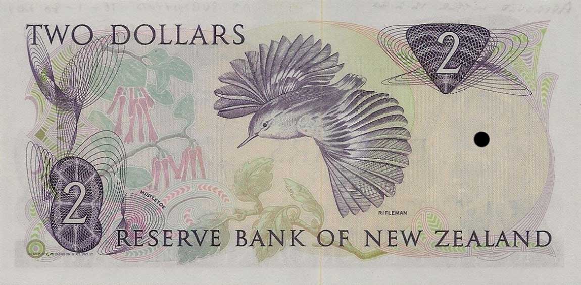 Back of New Zealand p170p: 2 Dollars from 1981