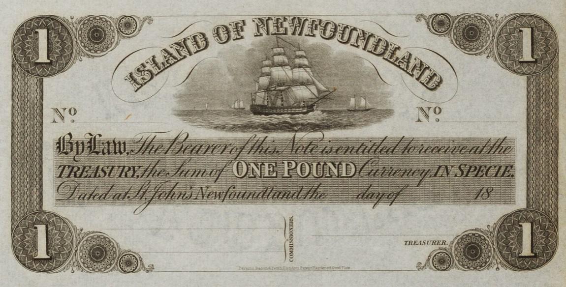 Front of Newfoundland pA3Ar: 1 Pound from 1850
