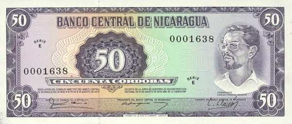 Front of Nicaragua p131a: 50 Cordobas from 1979
