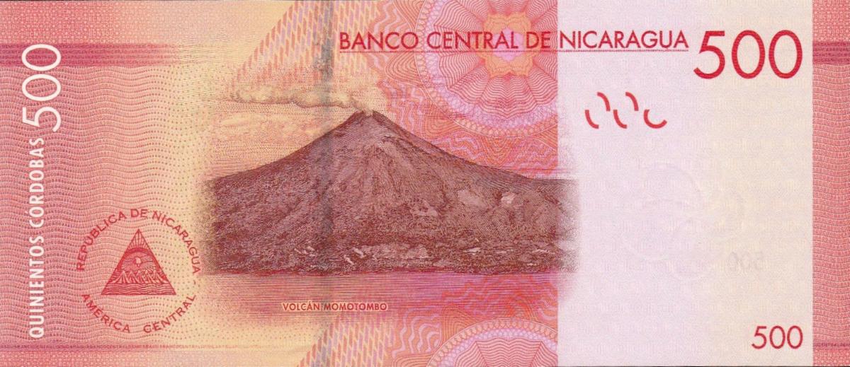 Back of Nicaragua p214r: 500 Cordobas from 2014