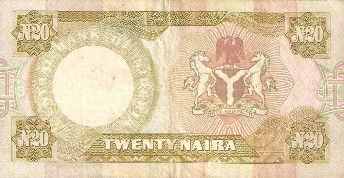 Back of Nigeria p26a: 20 Naira from 1984