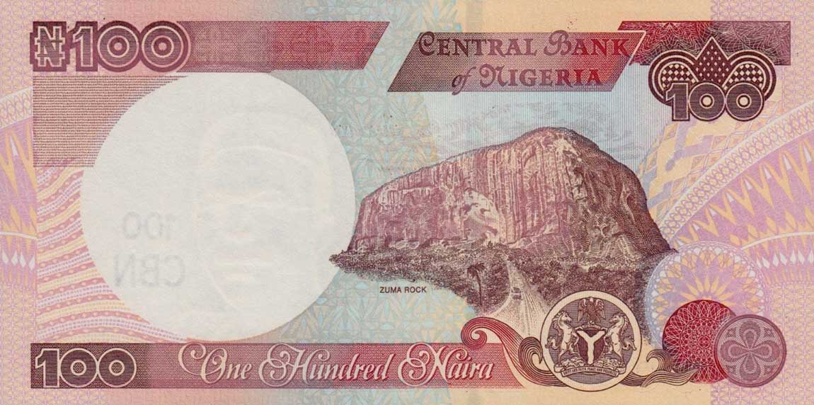 Back of Nigeria p28i: 100 Naira from 2009