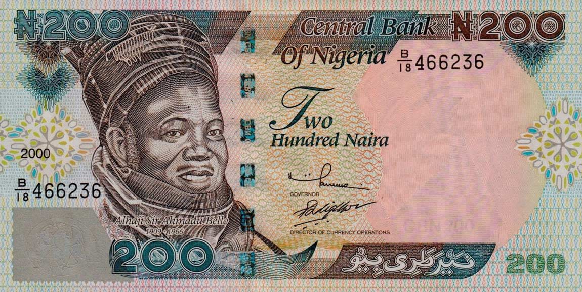 Front of Nigeria p29a: 200 Naira from 2000