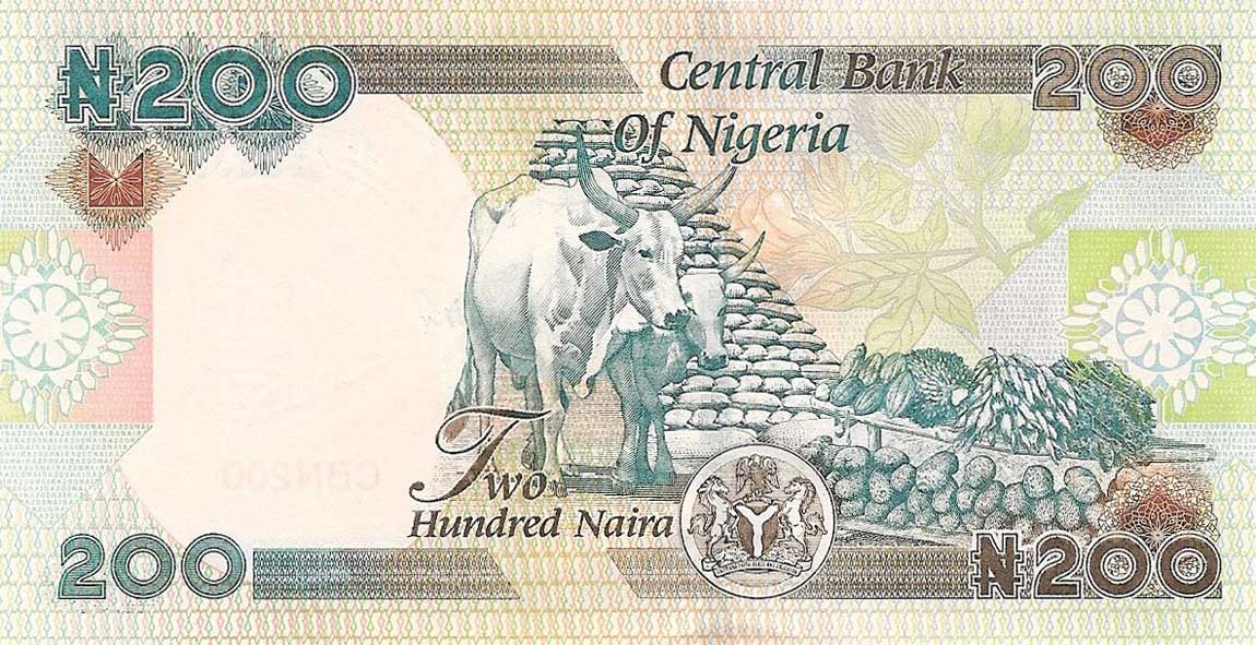Back of Nigeria p29n: 200 Naira from 2014