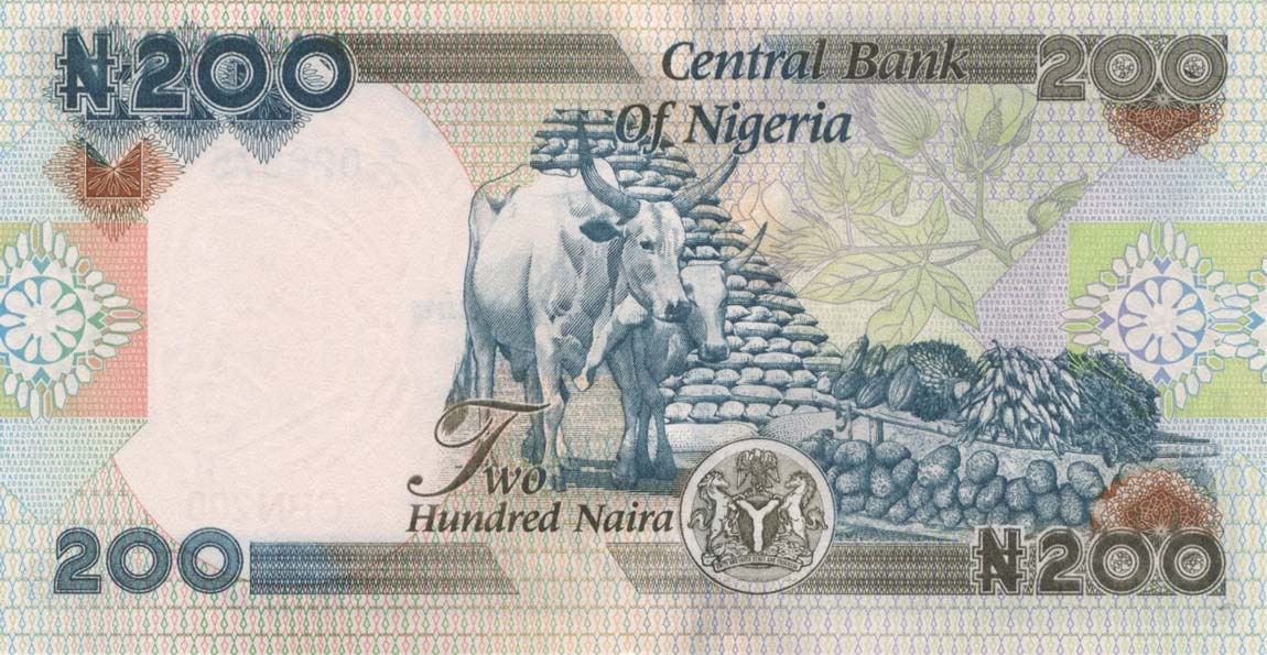 Back of Nigeria p29q: 200 Naira from 2017