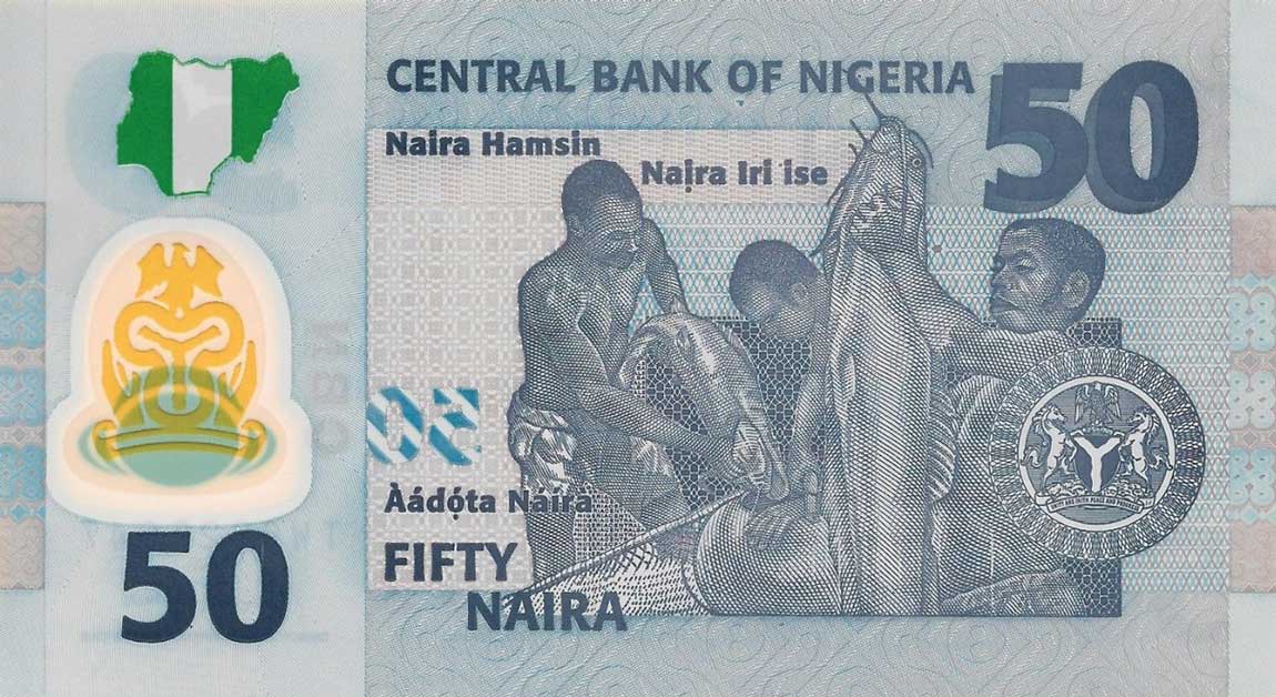Back of Nigeria p40f: 50 Naira from 2016
