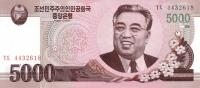 p66a from Korea, North: 5000 Won from 2002