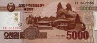 p67 from Korea, North: 5000 Won from 2013