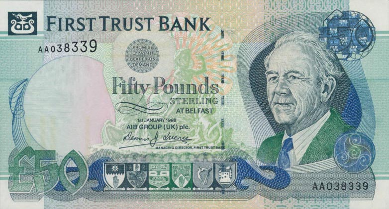 Front of Northern Ireland p138a: 50 Pounds from 1998