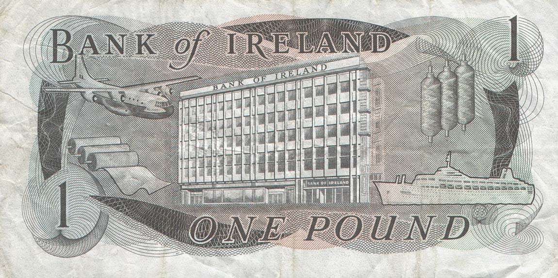 Back of Northern Ireland p61b: 1 Pound from 1977