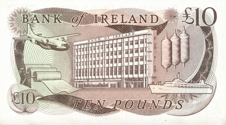 Back of Northern Ireland p67b: 10 Pounds from 1984