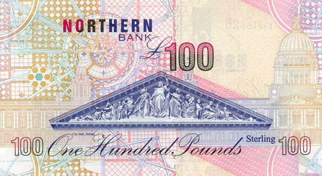 Back of Northern Ireland p201a: 100 Pounds from 1999