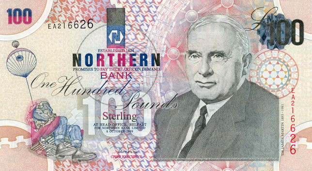 Front of Northern Ireland p201a: 100 Pounds from 1999