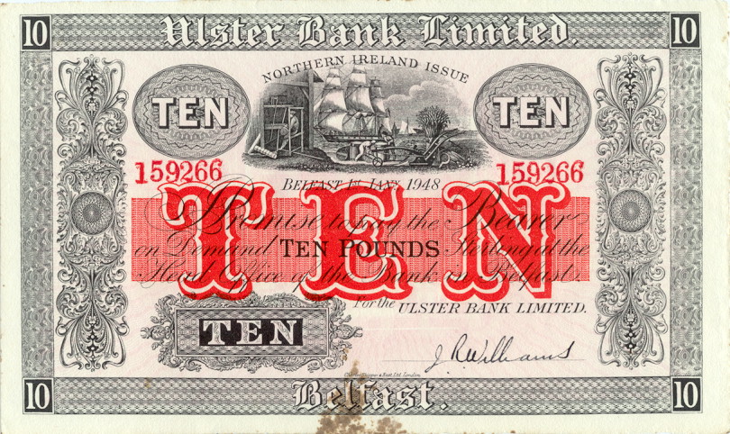 Front of Northern Ireland p317: 10 Pounds from 1939