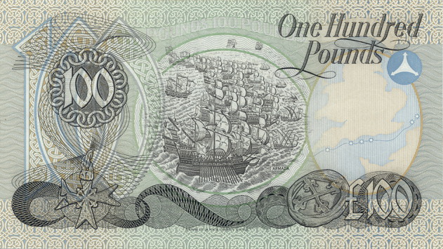 Back of Northern Ireland p9: 100 Pounds from 1988