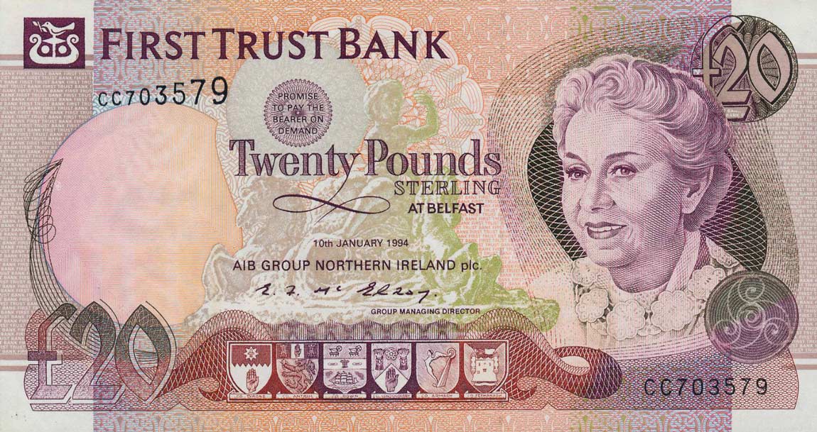 Front of Northern Ireland p133a: 20 Pounds from 1994