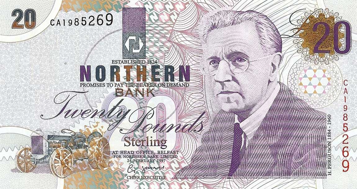 Front of Northern Ireland p199a: 20 Pounds from 1997