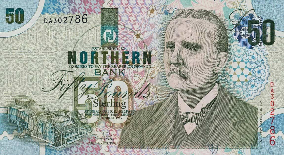 Front of Northern Ireland p200a: 50 Pounds from 1999