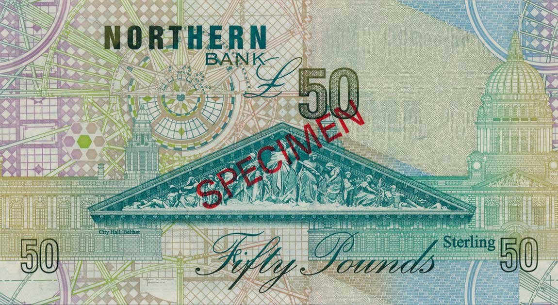 Back of Northern Ireland p200s: 50 Pounds from 1999