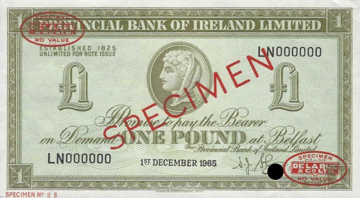 Front of Northern Ireland p243s: 1 Pound from 1965