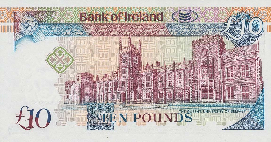 Back of Northern Ireland p75c: 10 Pounds from 2000