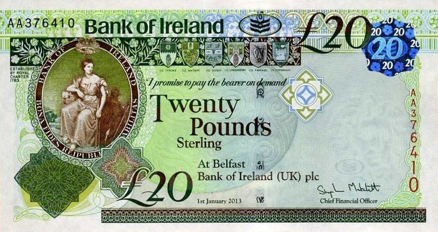 Front of Northern Ireland p88a: 20 Pounds from 2013