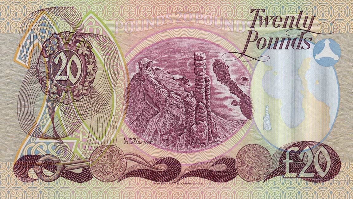 Back of Northern Ireland p8c: 20 Pounds from 1990