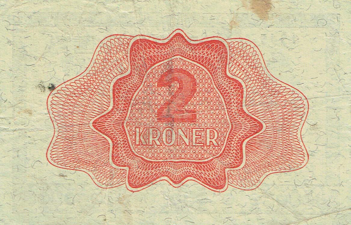 Back of Norway p16a3: 2 Kroner from 1945
