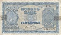 p25b from Norway: 5 Kroner from 1946