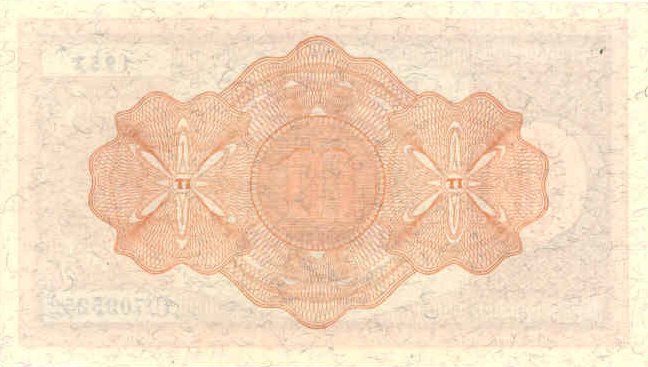 Back of Norway p26b: 10 Kroner from 1945