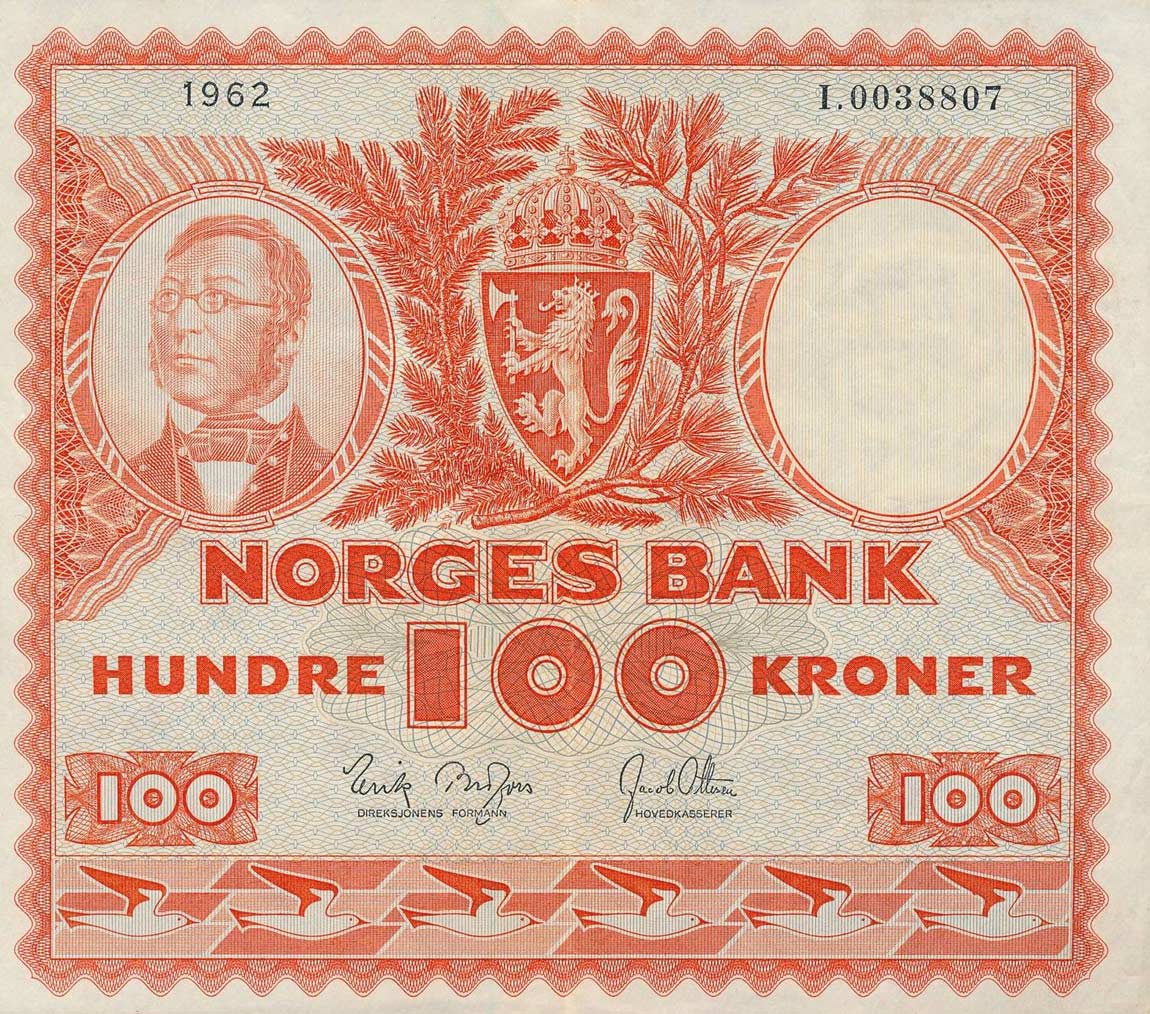 Front of Norway p33c: 100 Kroner from 1959