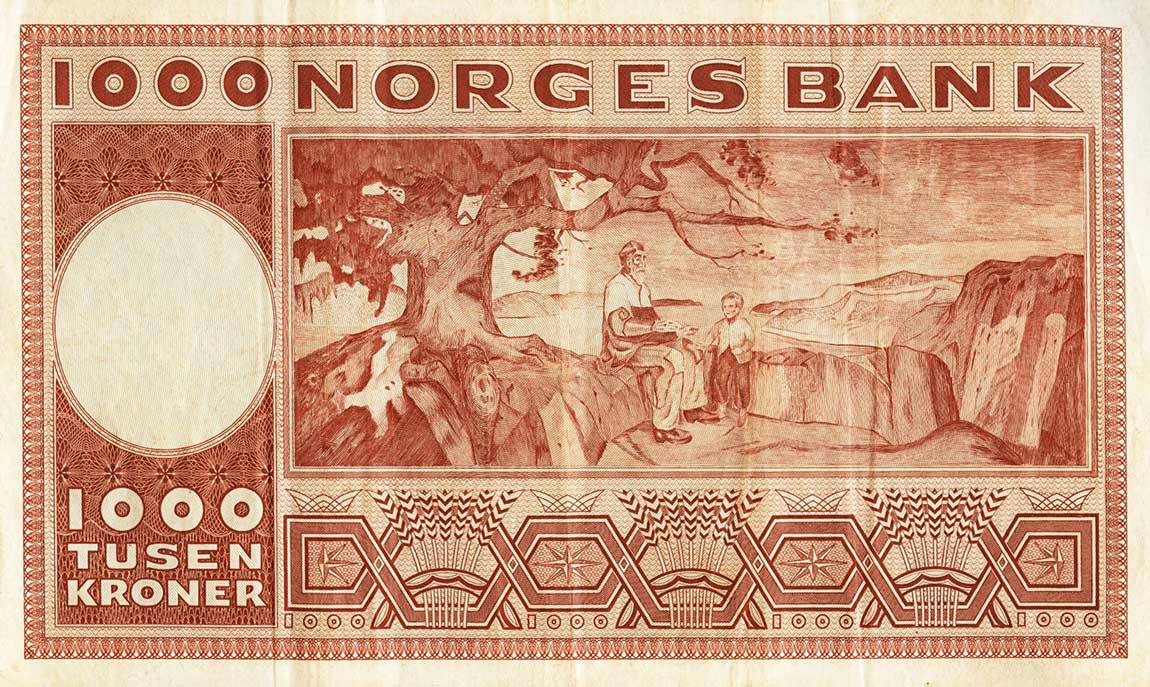 Back of Norway p35d: 1000 Kroner from 1965